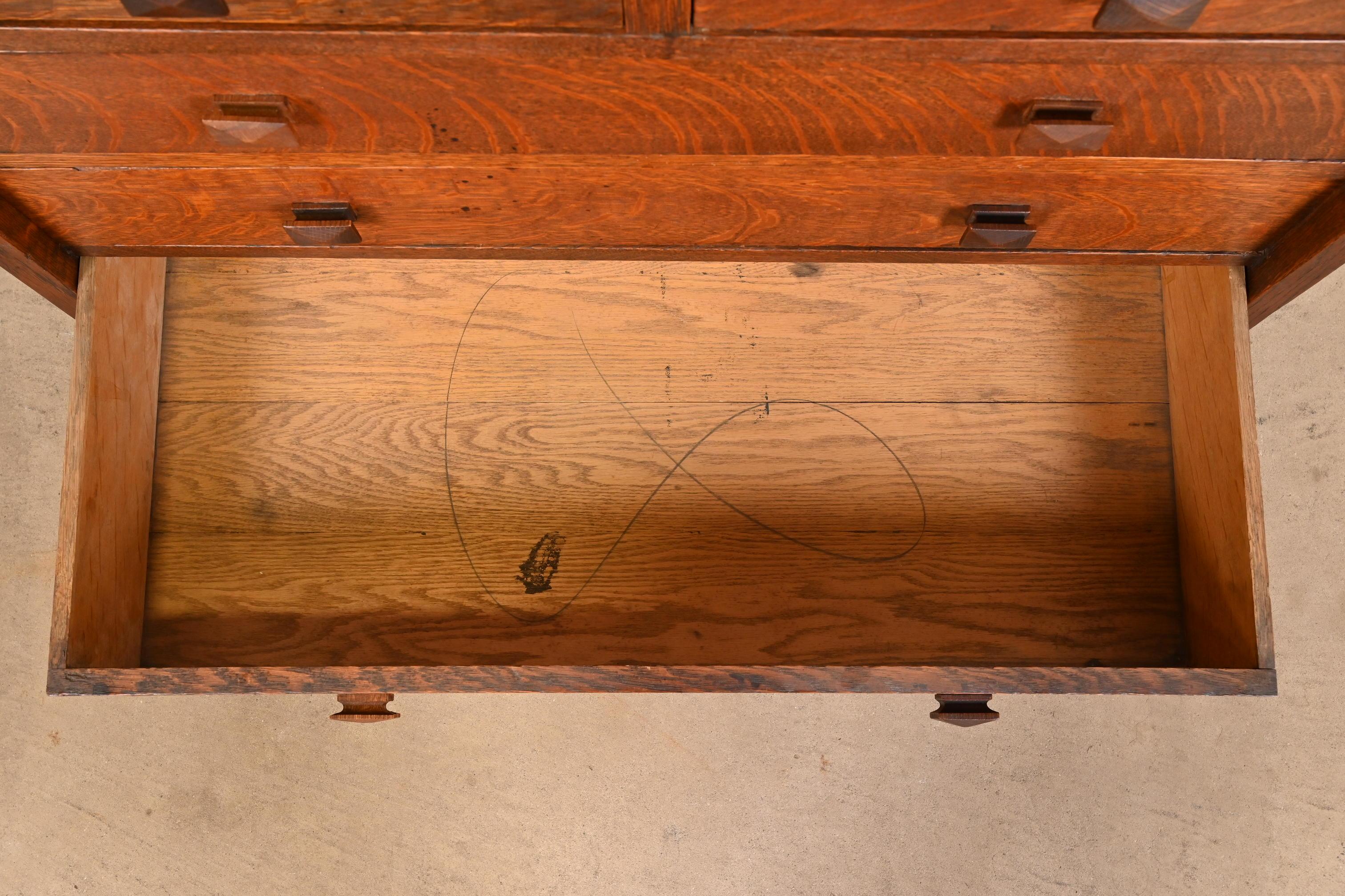 L. & J. G. Stickley Antique Mission Oak Arts & Crafts Drop Front Secretary Desk 2