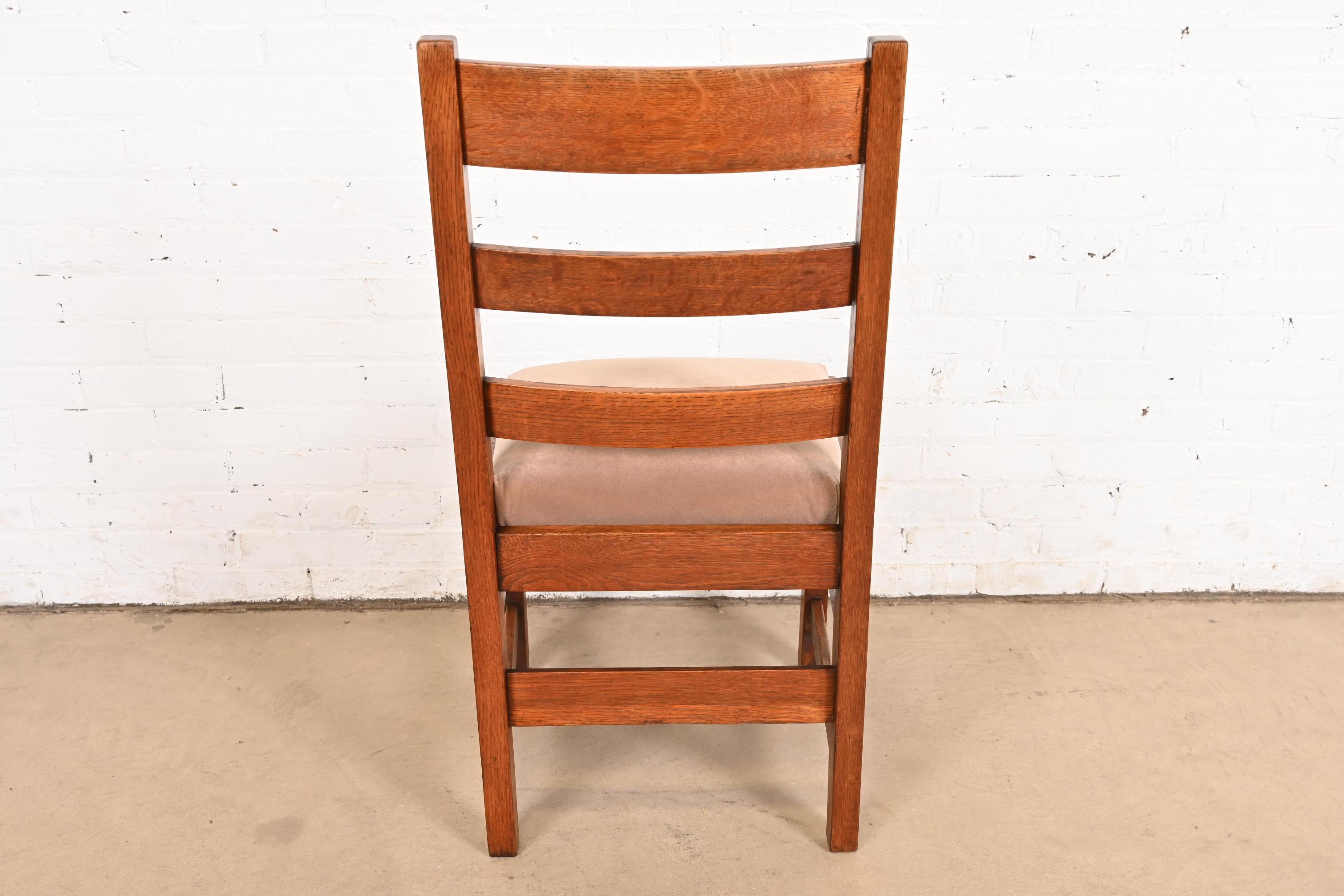 L.L.A. e G.G. Stickley Sedie da pranzo con schienale a scaletta in Oak Mission Arts & Crafts in vendita 3