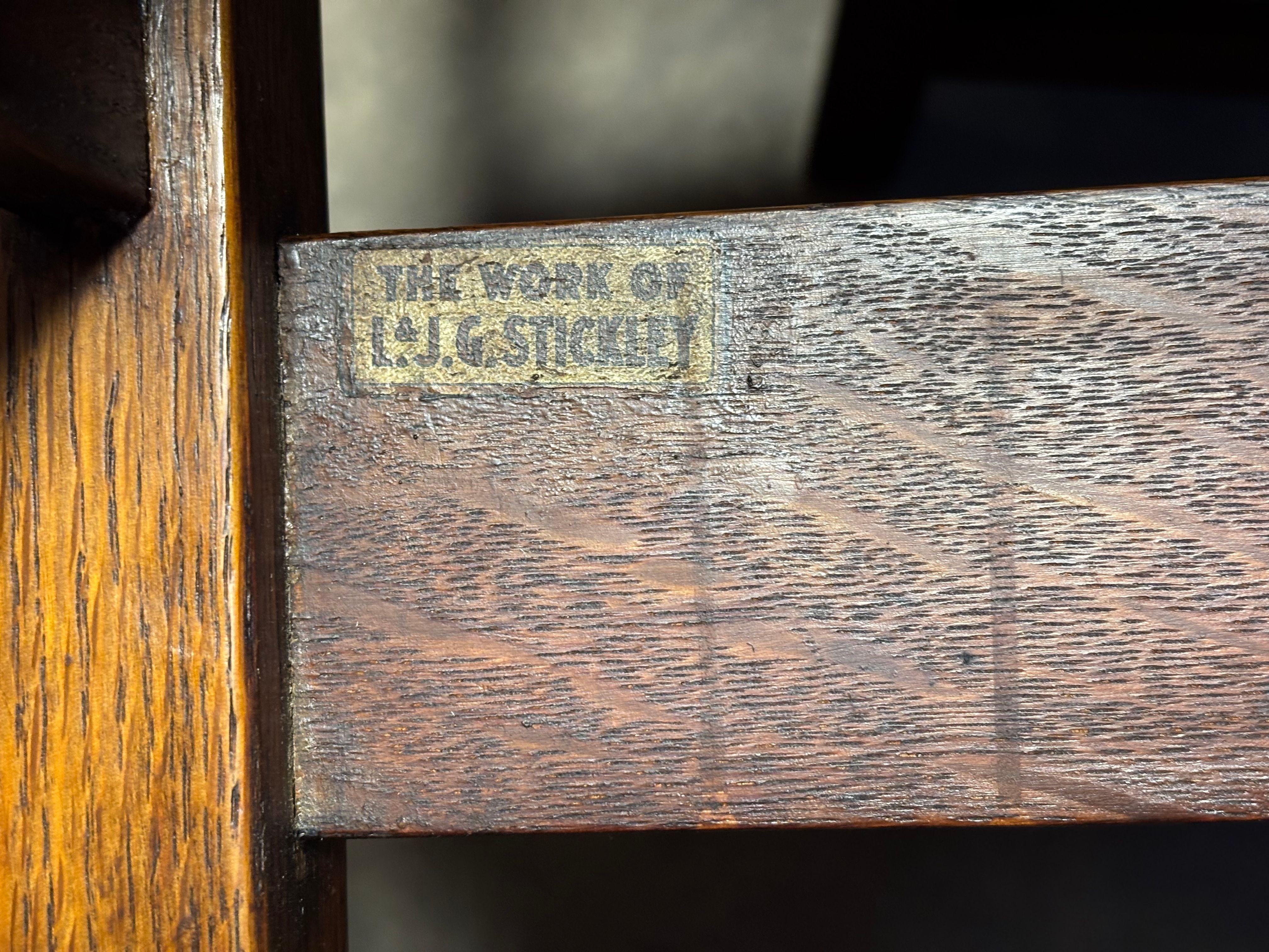 L.L.A. e G.G. Stickley Sedie da pranzo con schienale a scaletta in Oak Mission Arts & Crafts in vendita 5