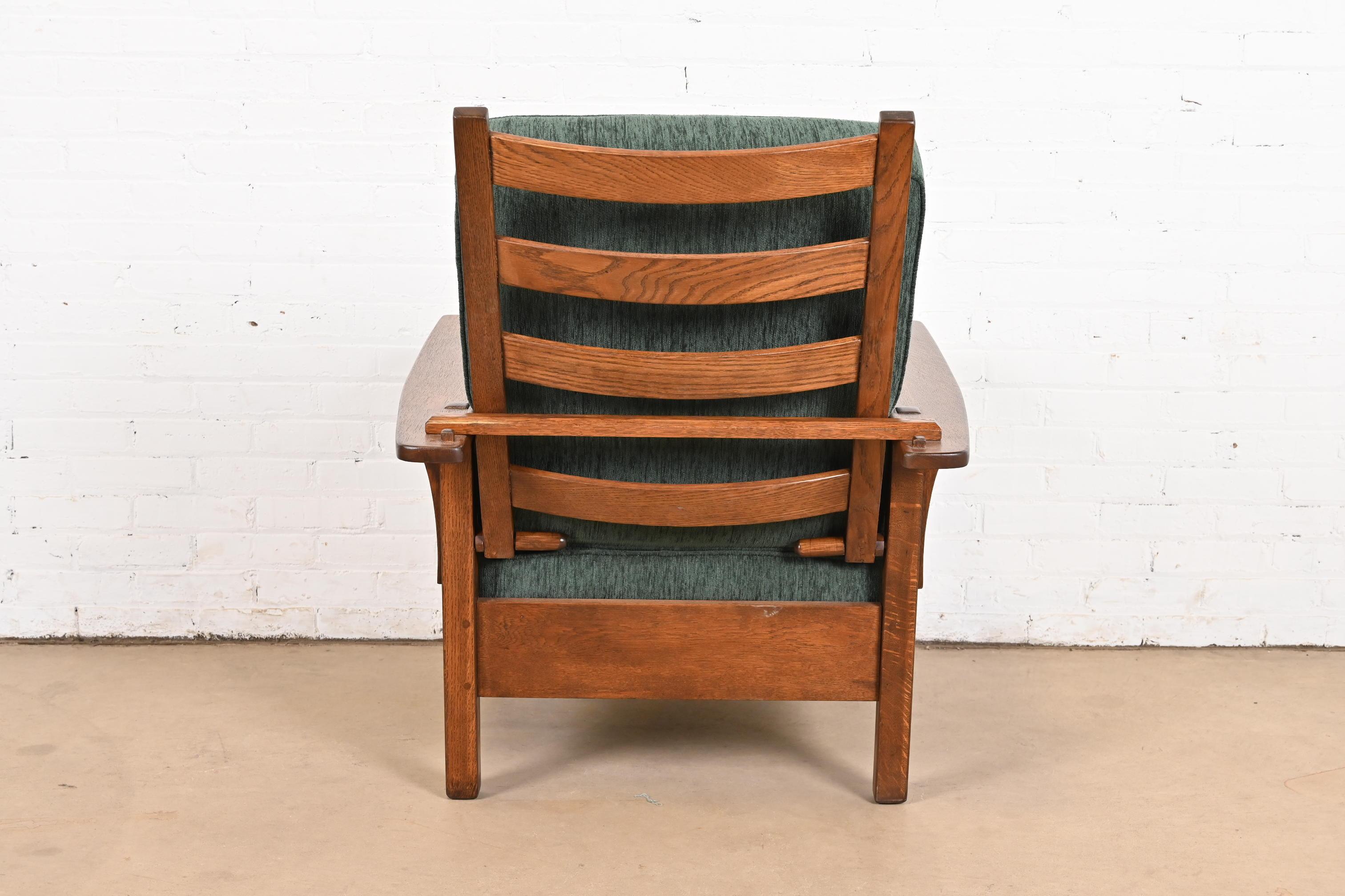 L. & J. G. Stickley Antiker Missions-Loungesessel aus Eichenholz im Arts and Crafts-Stil im Angebot 4