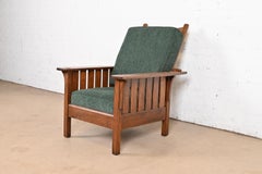 L. & J. G. Stickley Antique Mission Oak Arts & Crafts Reclining Lounge Chair