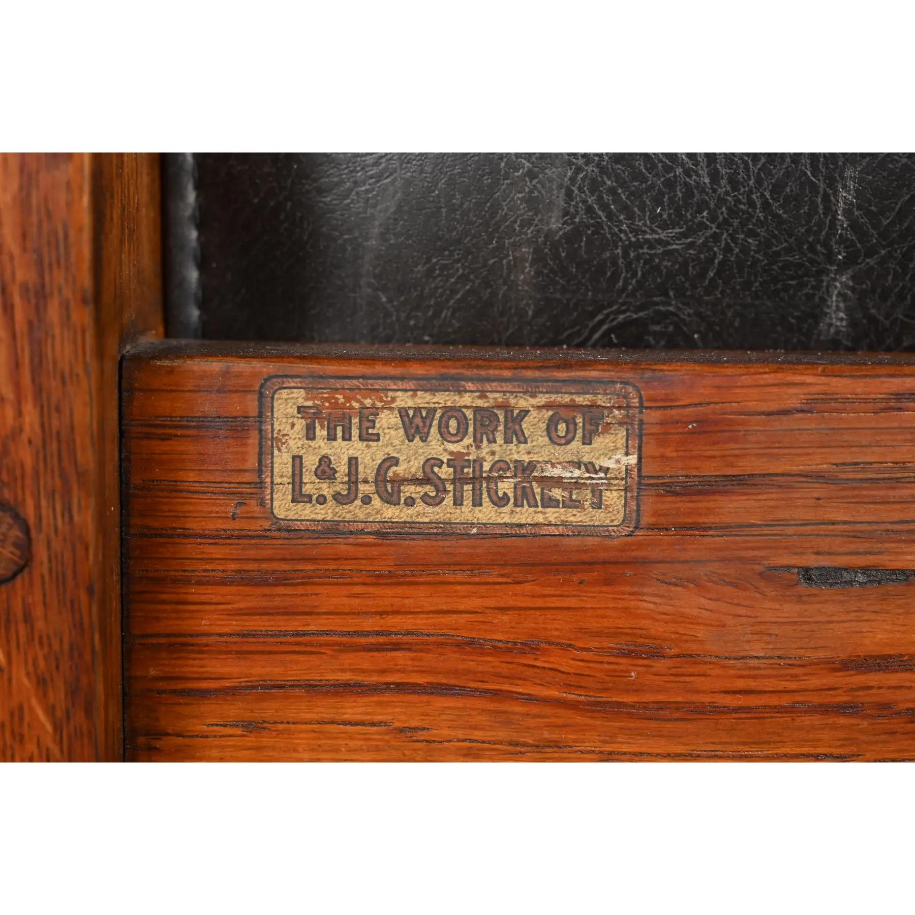 L. & J. G. Stickley Silla Morris reclinable antigua Mission Arts & Crafts de roble en venta 1
