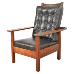 L. & J. G. Stickley Antique Mission Oak Arts & Crafts Reclining Morris Chair