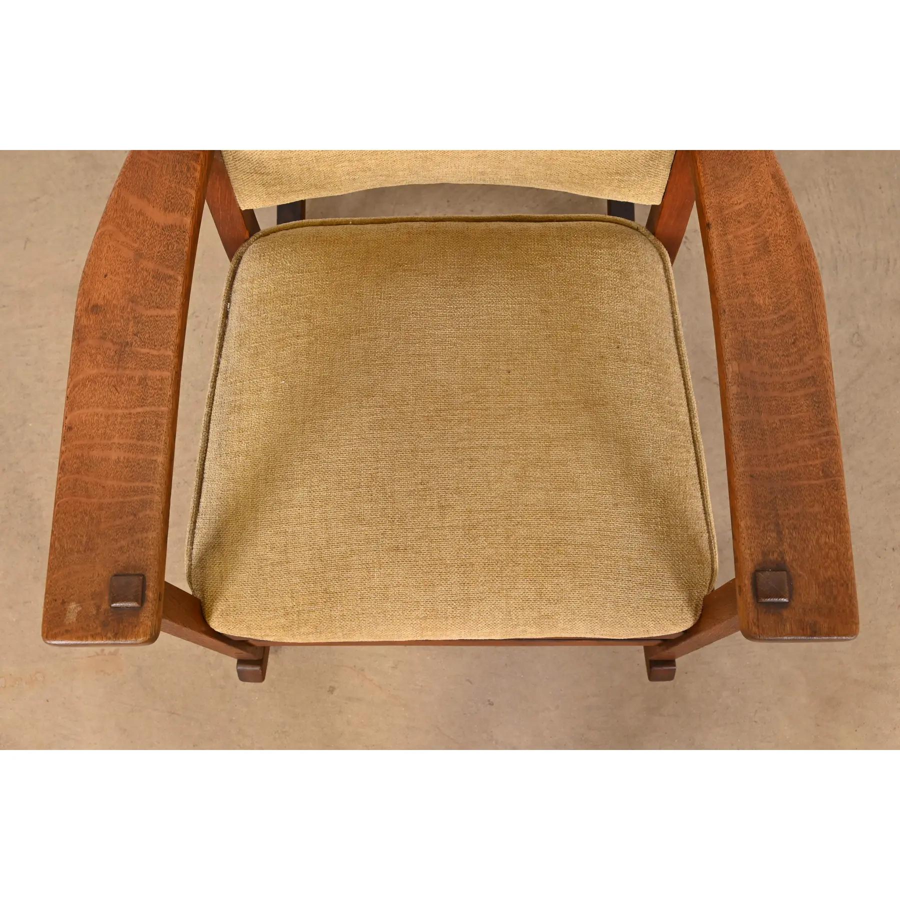 L. & J. G. Stickley Antique Mission Oak Arts & Crafts Rocking Chair, Circa 1900 For Sale 2