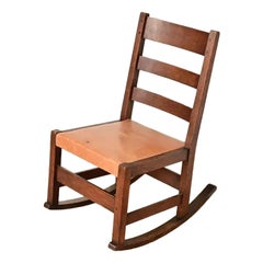 L. & J. G. Stickley Antique Mission Oak Arts & Crafts Rocking Chair, Circa 1910