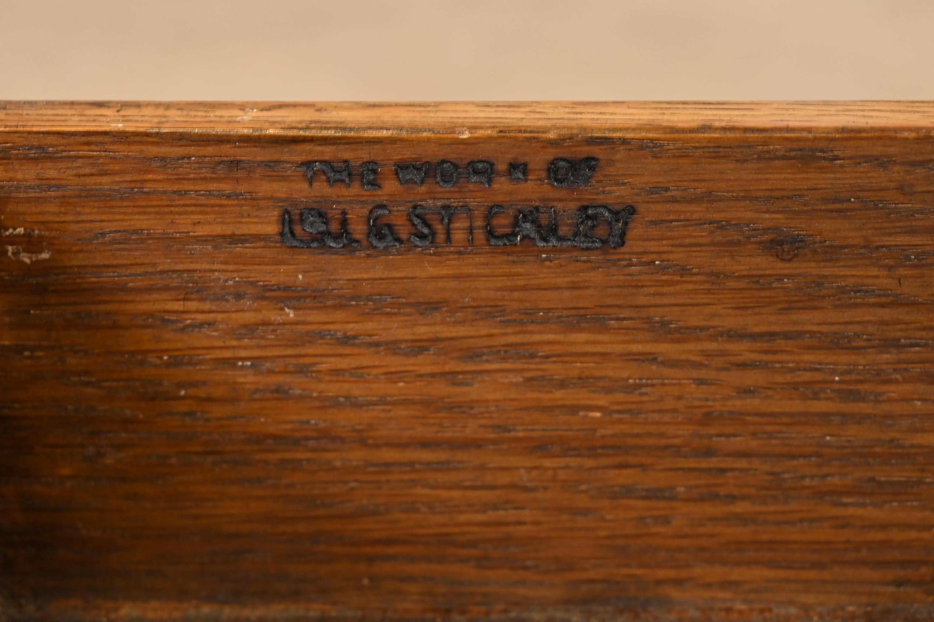 L. & J. G. Stickley Antike Mission Eichenholz Arts & Crafts Servier- oder Schreibtisch im Angebot 4