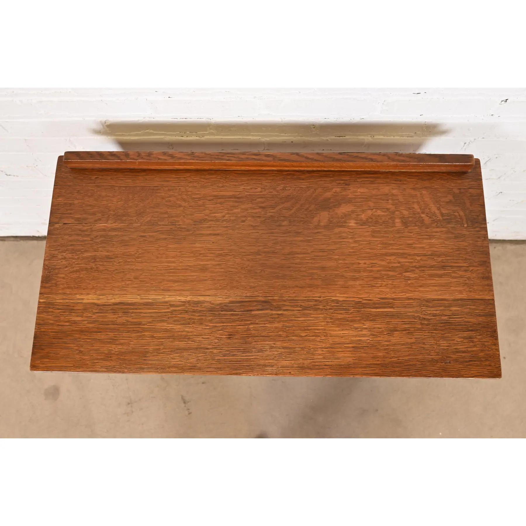 L. & J. G. Stickley Antique Mission Oak Arts & Crafts Server or Writing Desk For Sale 4