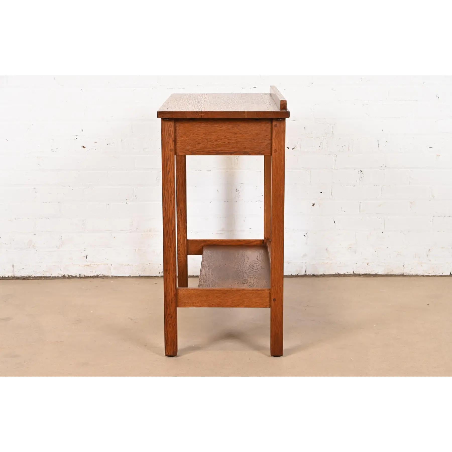 L. & J. G. Stickley Antique Mission Oak Arts & Crafts Server or Writing Desk For Sale 5