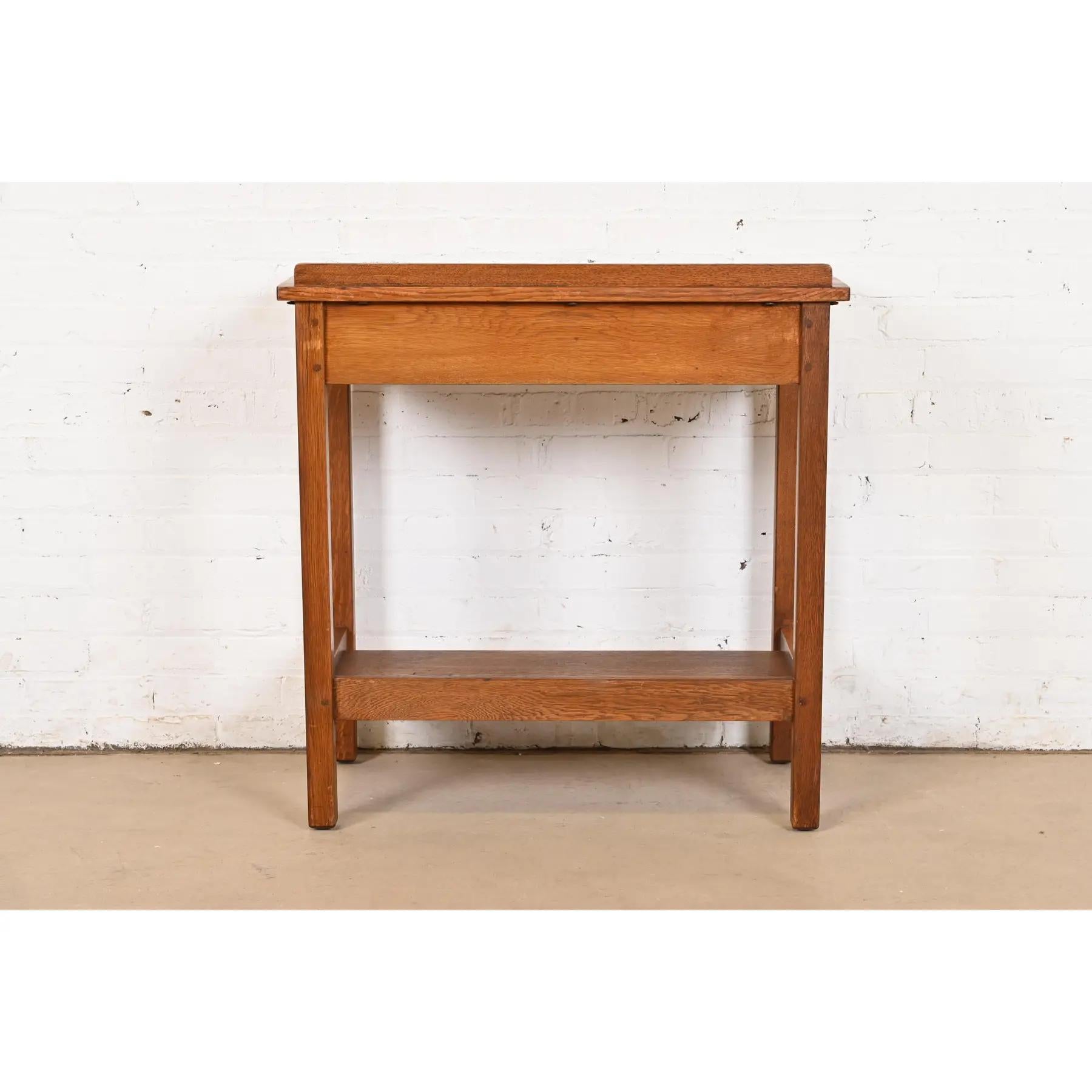 L. & J. G. Stickley Antique Mission Oak Arts & Crafts Server or Writing Desk For Sale 6