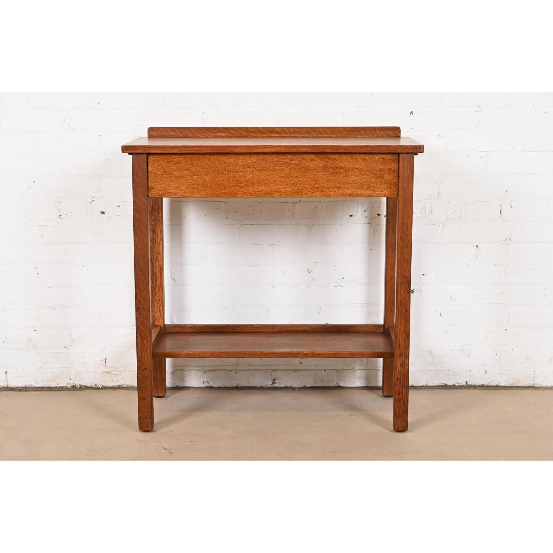 Arts and Crafts L. & J. G. Stickley Antique Mission Oak Arts & Crafts Server or Writing Desk For Sale