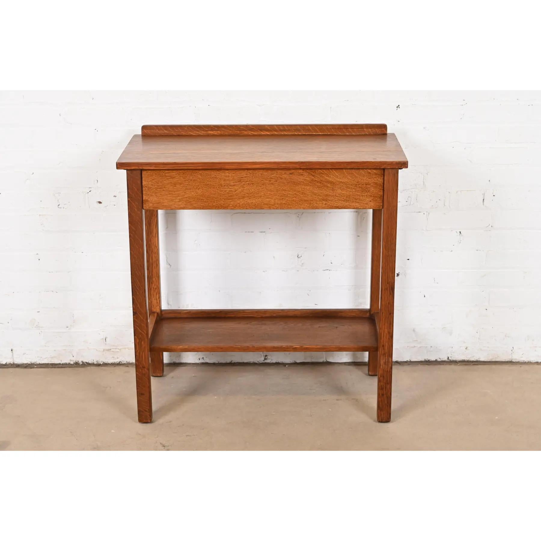 American L. & J. G. Stickley Antique Mission Oak Arts & Crafts Server or Writing Desk For Sale