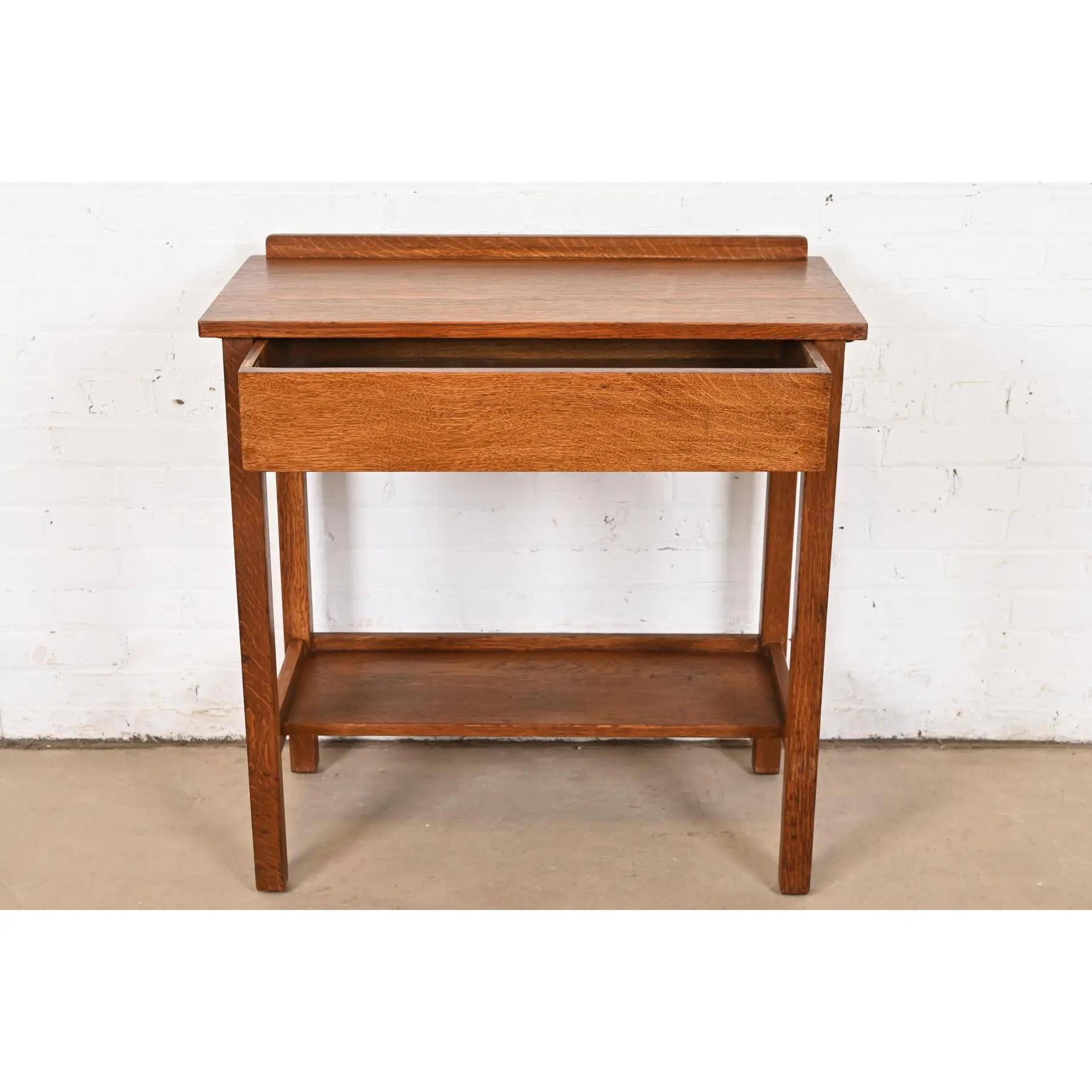 Early 20th Century L. & J. G. Stickley Antique Mission Oak Arts & Crafts Server or Writing Desk For Sale
