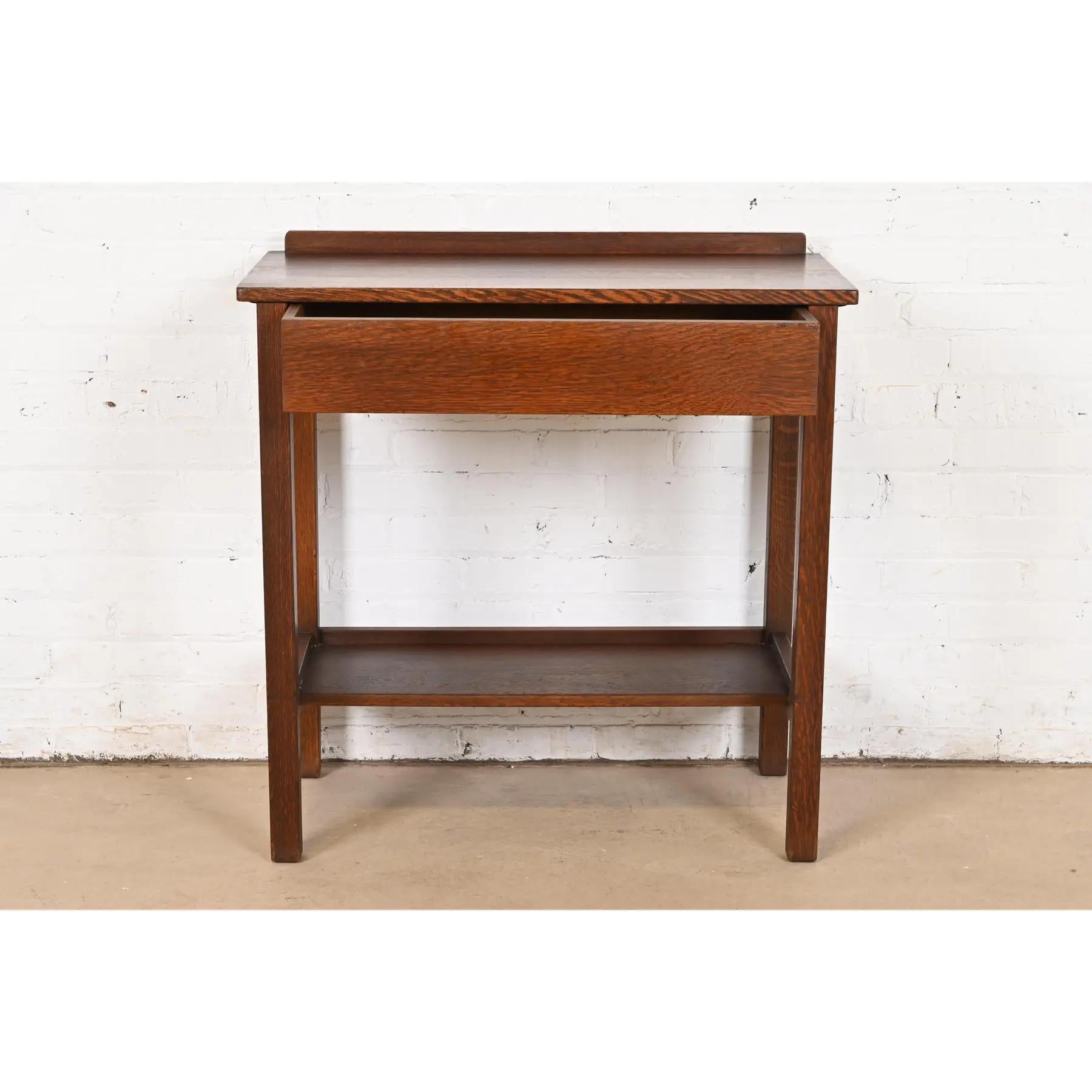 Début du 20ème siècle Service ou bureau d'écriture Mission en chêne Arts & Crafts de L. & J. G. Stickley en vente