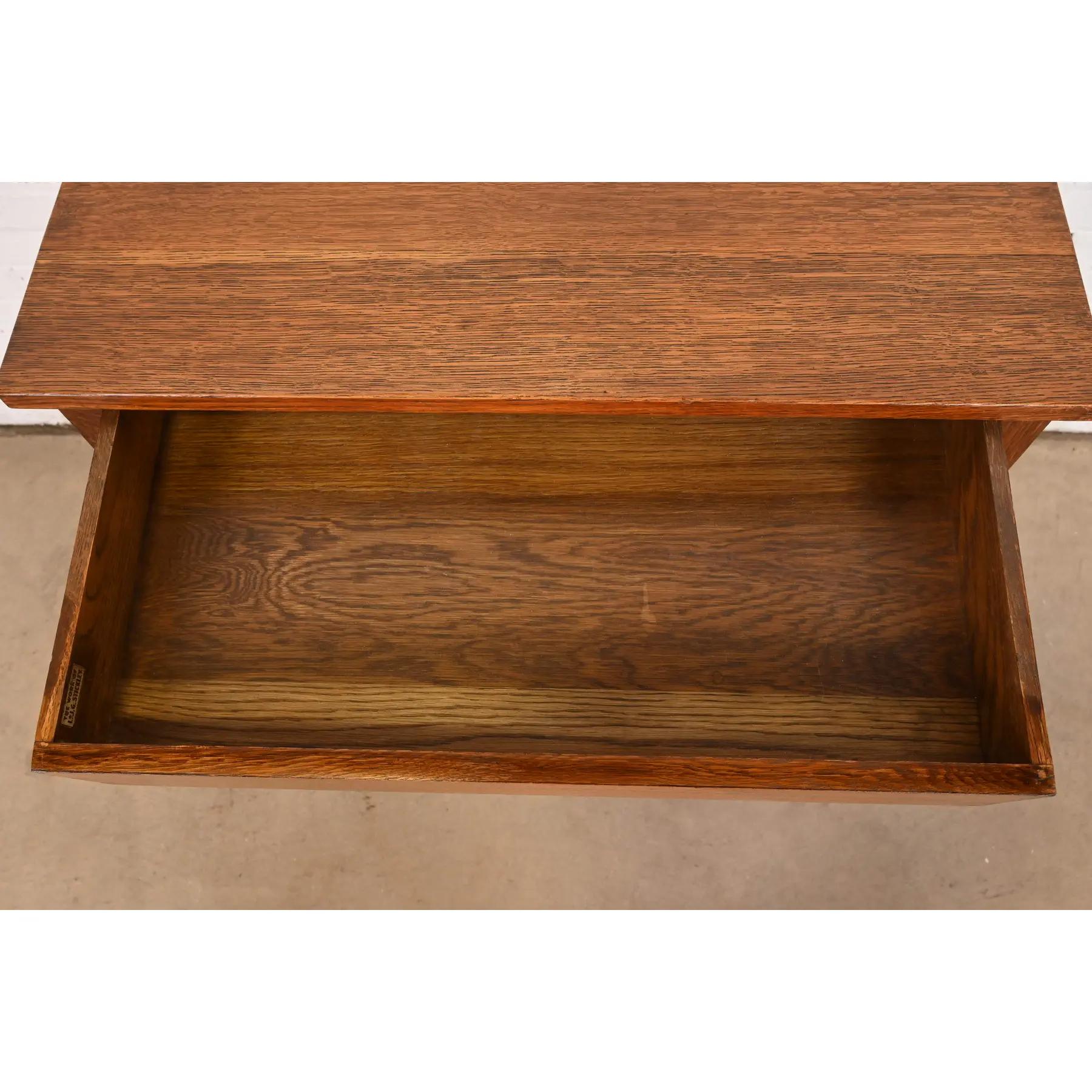L. & J. G. Stickley Antique Mission Oak Arts & Crafts Server or Writing Desk For Sale 1
