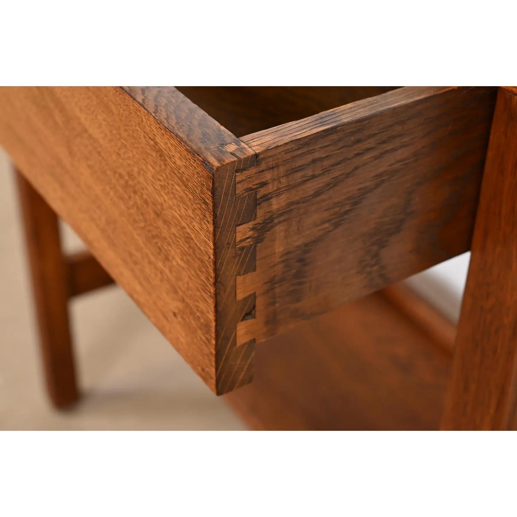 L. & J. G. Stickley Antique Mission Oak Arts & Crafts Server or Writing Desk For Sale 2