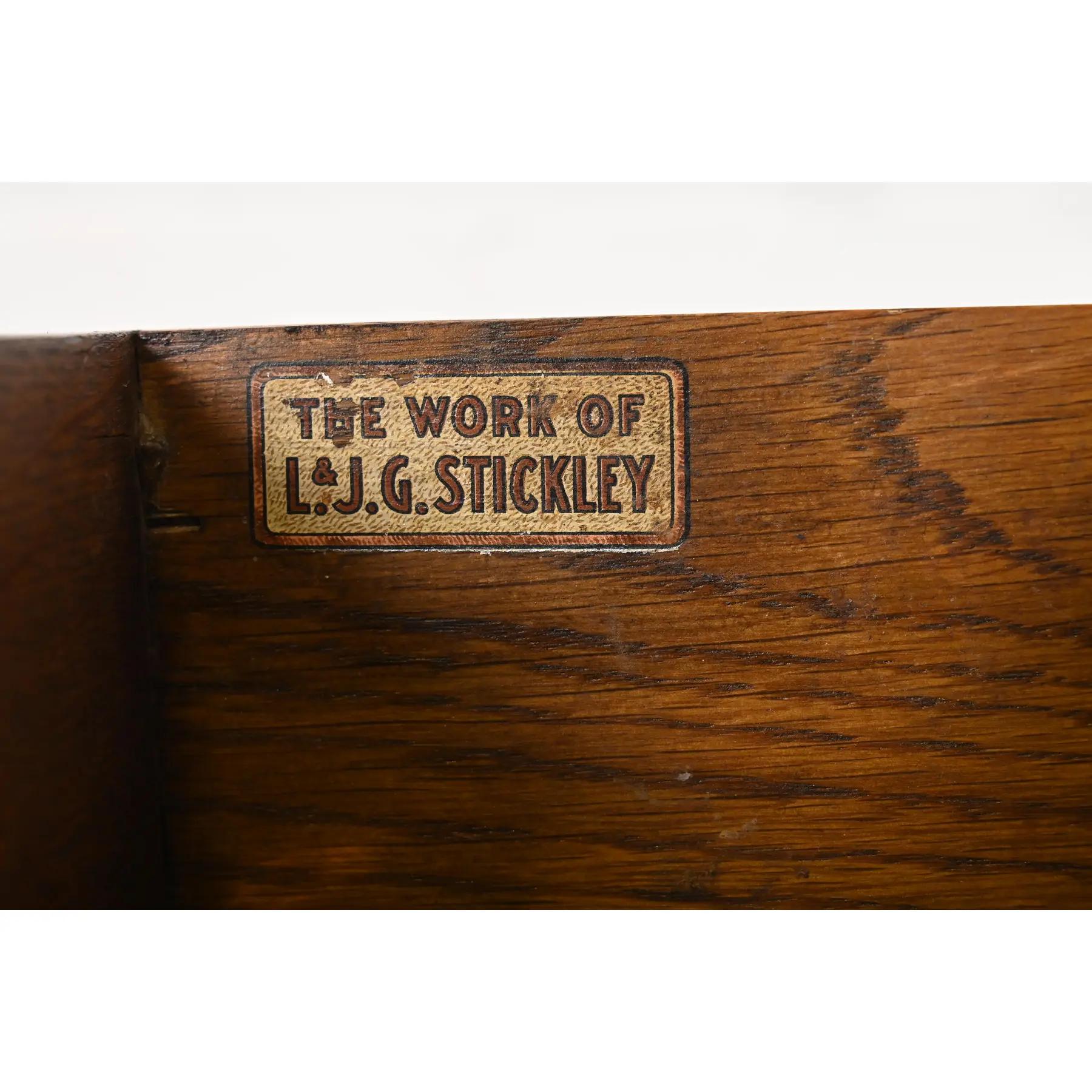 L. & J. G. Stickley Antique Mission Oak Arts & Crafts Server or Writing Desk For Sale 3