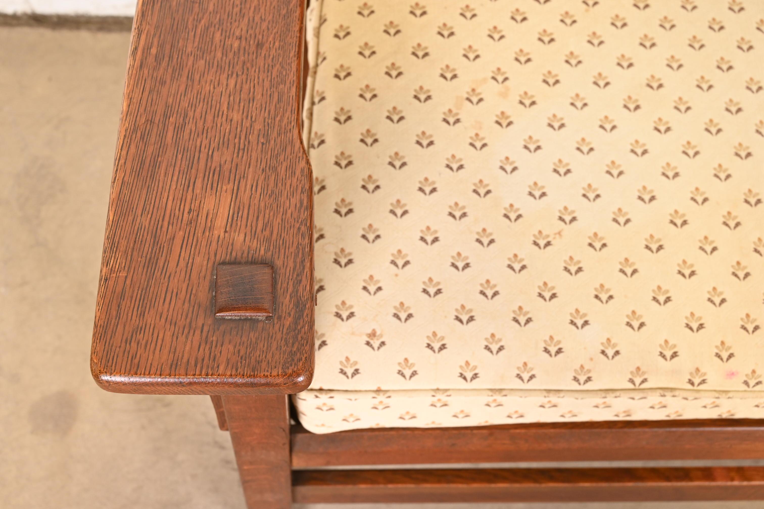 L. & J. G. Stickley Antikes Missions-Sessel oder Loveseat aus Eichenholz im Arts and Crafts-Stil im Angebot 5