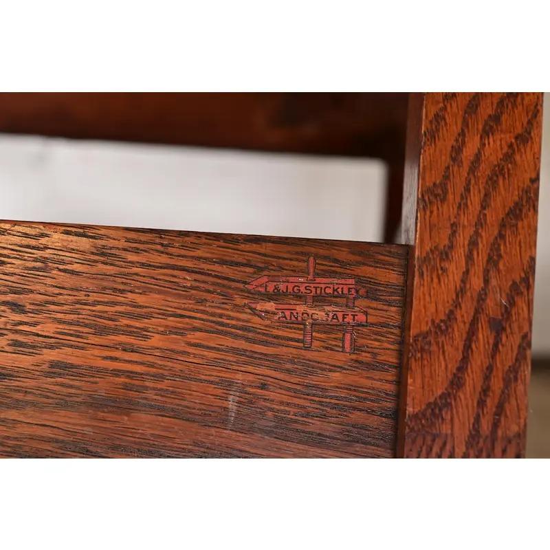 L. & J. G. Stickley Silla auxiliar antigua Mission Arts & Crafts de roble, circa 1910 en venta 4