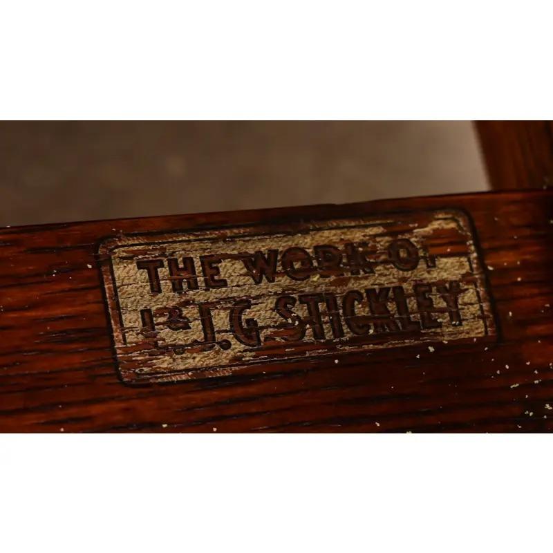 L. & J. G. Stickley Antiker Mission Arts & Crafts Beistellstuhl aus Eiche, CIRCA 1910 im Angebot 4