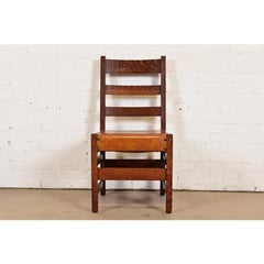 L. & J. G. Stickley Antique Mission Oak Arts & Crafts Side Chair, Circa 1910