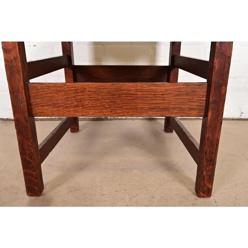 L. & J. G. Stickley Silla auxiliar antigua Mission Arts & Crafts de roble, circa 1910 en venta 1