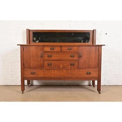 L. & J. G. Stickley Antique Mission Oak Arts & Crafts Sideboard, Circa 1910