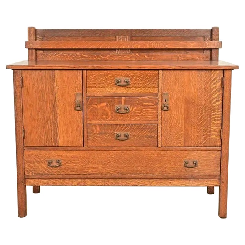 L. & J. G. Stickley Antike Mission Arts & Crafts Anrichte aus Eiche oder, CIRCA 1910