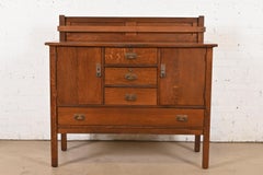 L.L.A. & G.J. Stickley Antica credenza Mission Arts & Crafts in quercia, rifinita