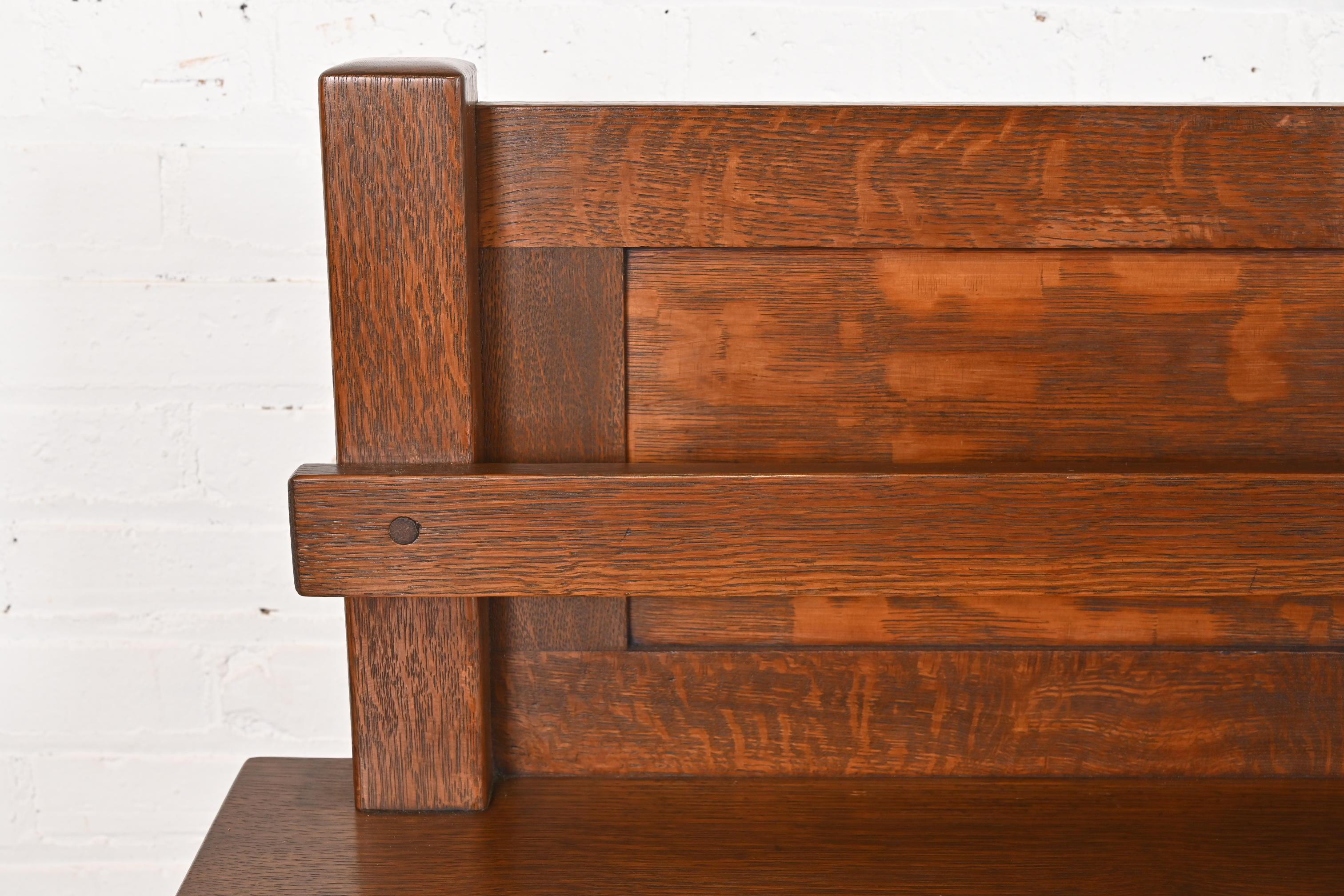 L. & J. G. Stickley Antikes Missions-Sideboard aus Eichenholz im Arts and Crafts-Stil, neu lackiert im Angebot 3