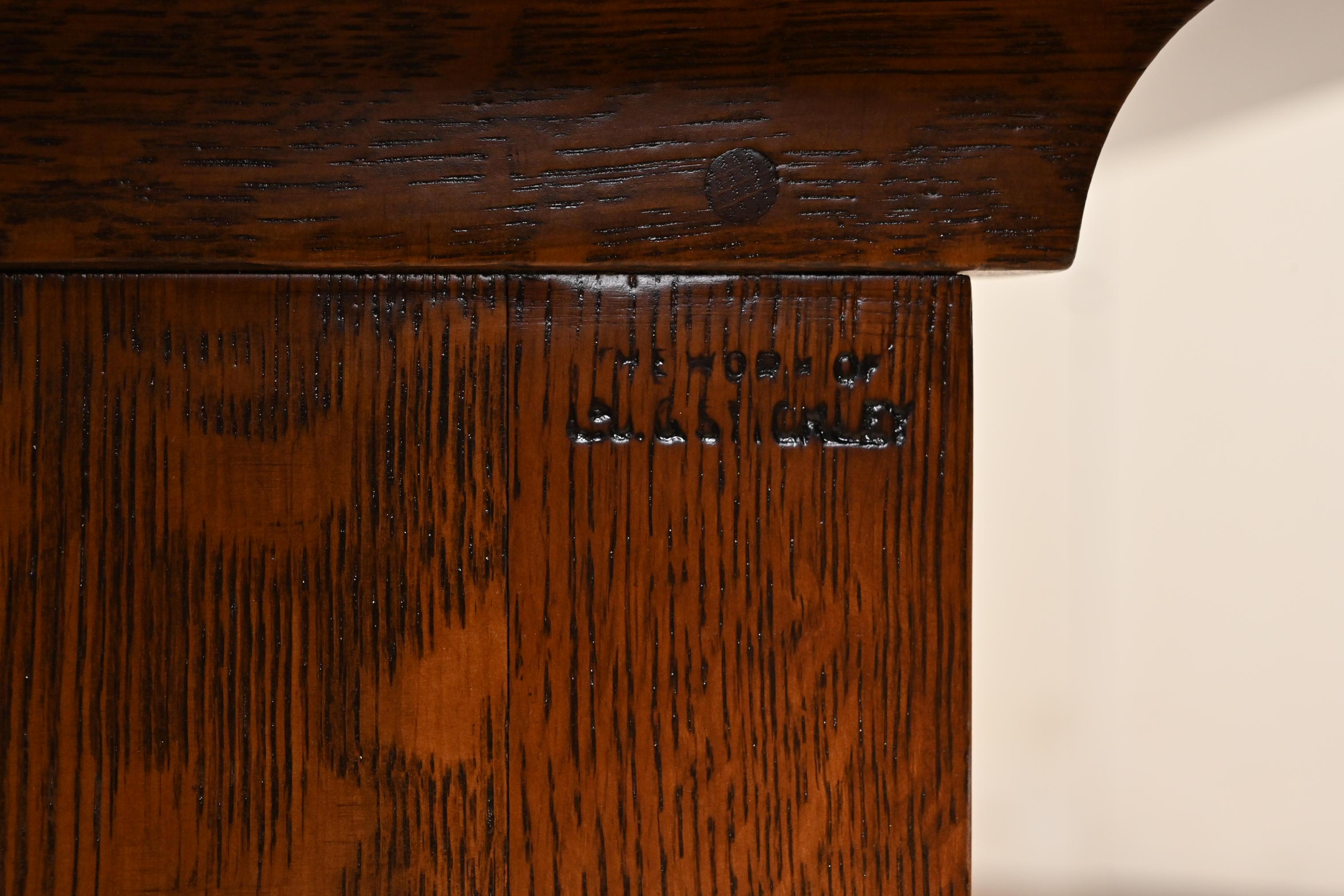 L. & J. G. Stickley Antiker Missions-Esstisch aus Eichenholz im Arts and Crafts-Stil im Angebot 5