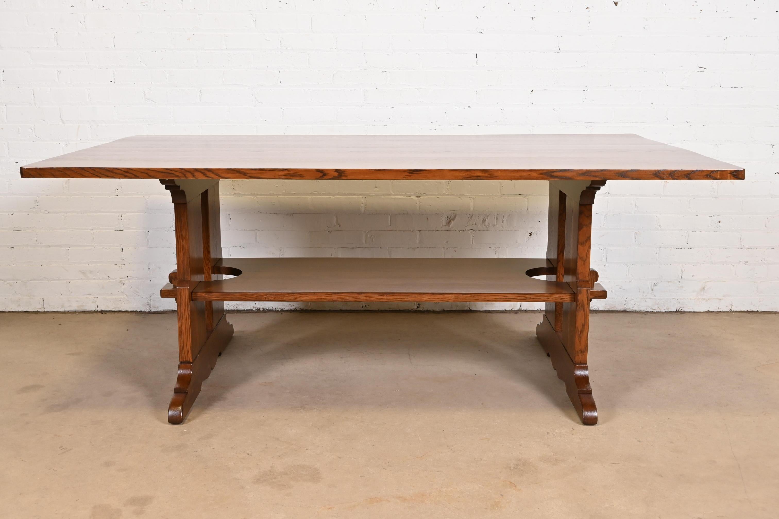 L. & J. G. Stickley Antiker Missions-Esstisch aus Eichenholz im Arts and Crafts-Stil im Angebot 1