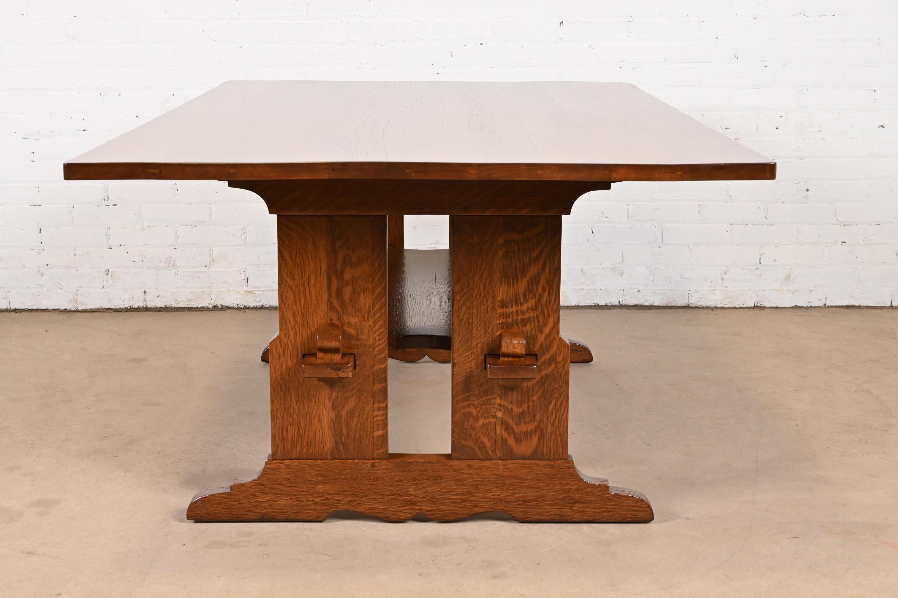 L. & J. G. Stickley Antiker Missions-Esstisch aus Eichenholz im Arts and Crafts-Stil im Angebot 4