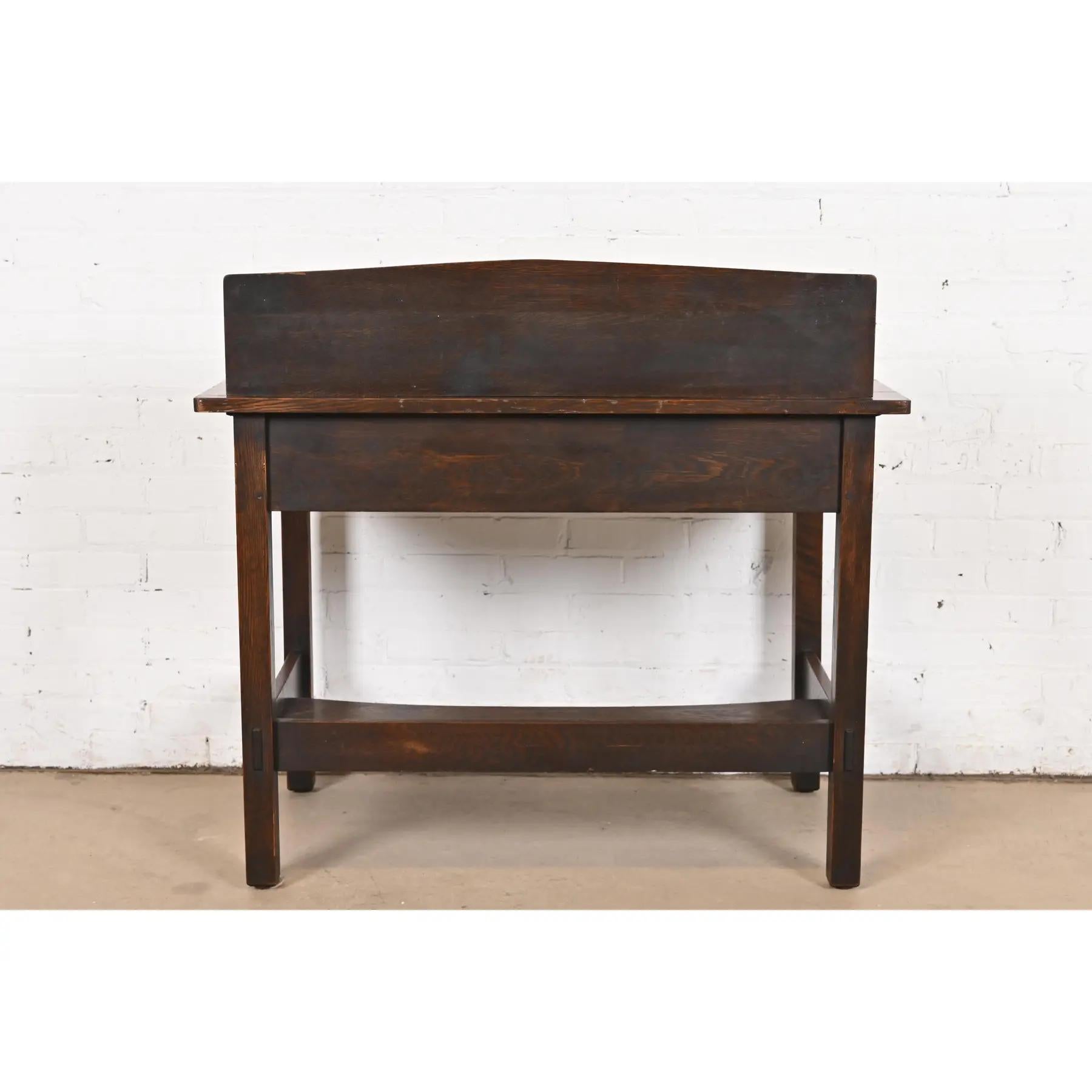 Chêne Bureau Mission en chêne Arts & Crafts de L. & J. G. Stickley, vers 1900 en vente