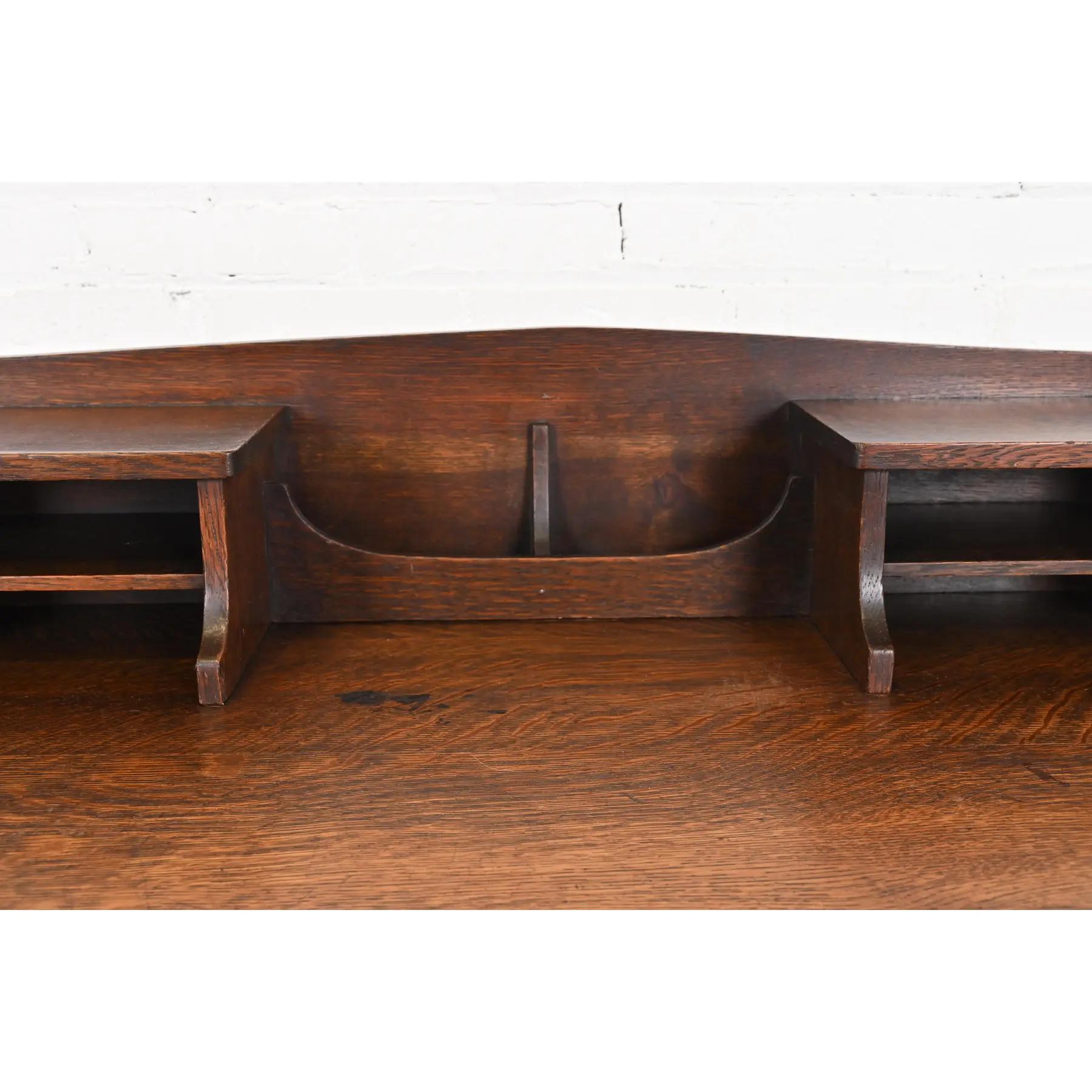 Bureau Mission en chêne Arts & Crafts de L. & J. G. Stickley, vers 1900 en vente 1