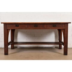 L. & J. G. Stickley Antique Mission Oak Arts & Crafts Writing Desk, Circa 1910
