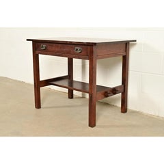 L. & J. G. Stickley Antique Mission Oak Arts & Crafts Writing Desk, Circa 1910