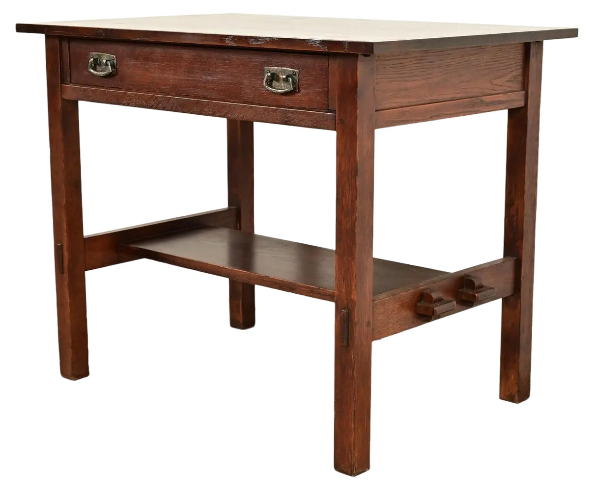 Bureau Mission en chêne Arts & Crafts de L. & J. G. Stickley, vers 1910 en vente