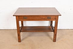 Bureau Mission en chêne Arts & Crafts de L. & J. G. Stickley, restauré