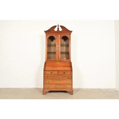 L. & J. G. Stickley Georgian Cherry Wood Bureau Secretary Desk & Bookcase Hutch