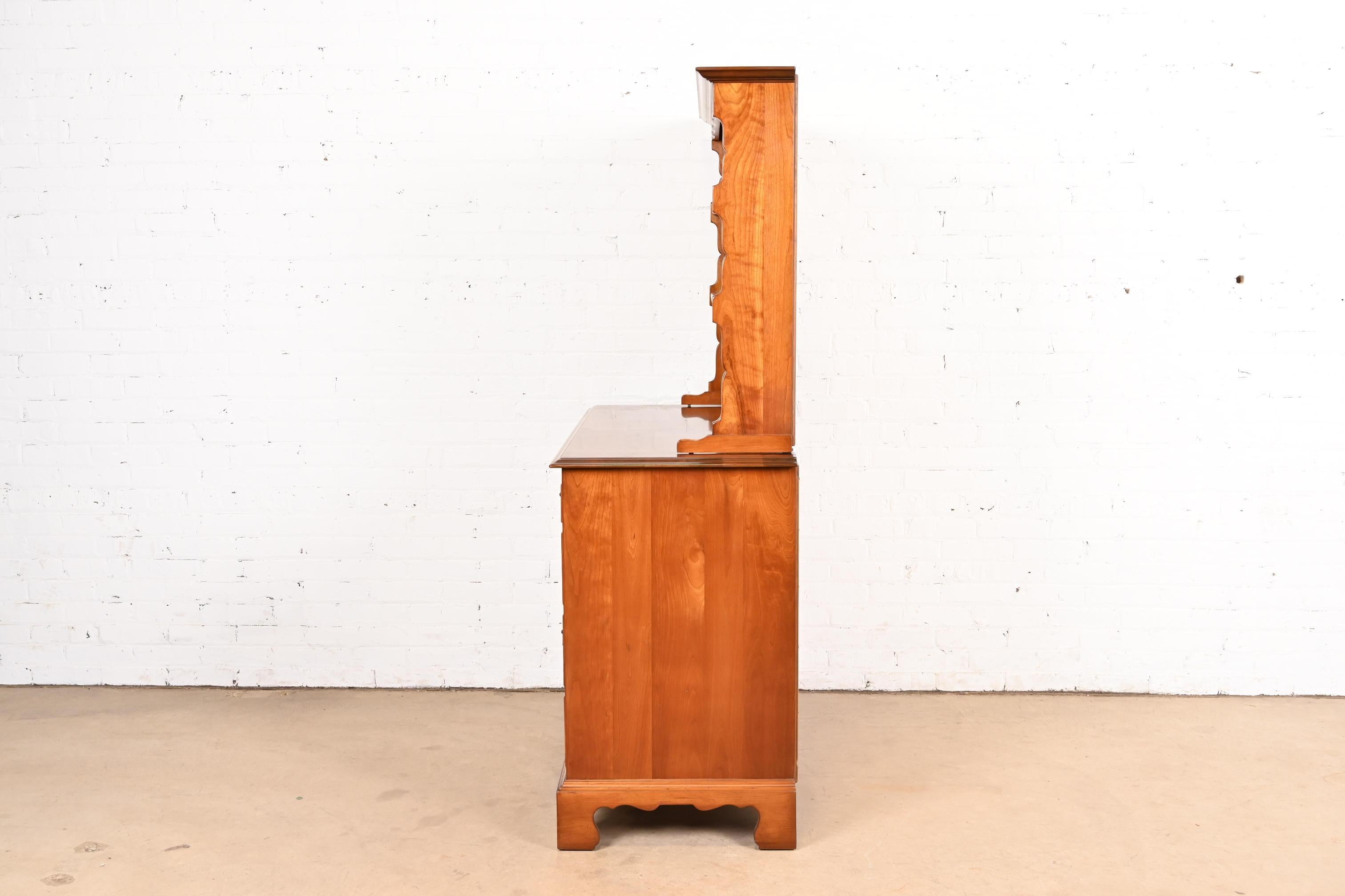 L. & J. G. Stickley Georgian Solid Cherry Wood Sideboard Buffet With Hutch Top 6