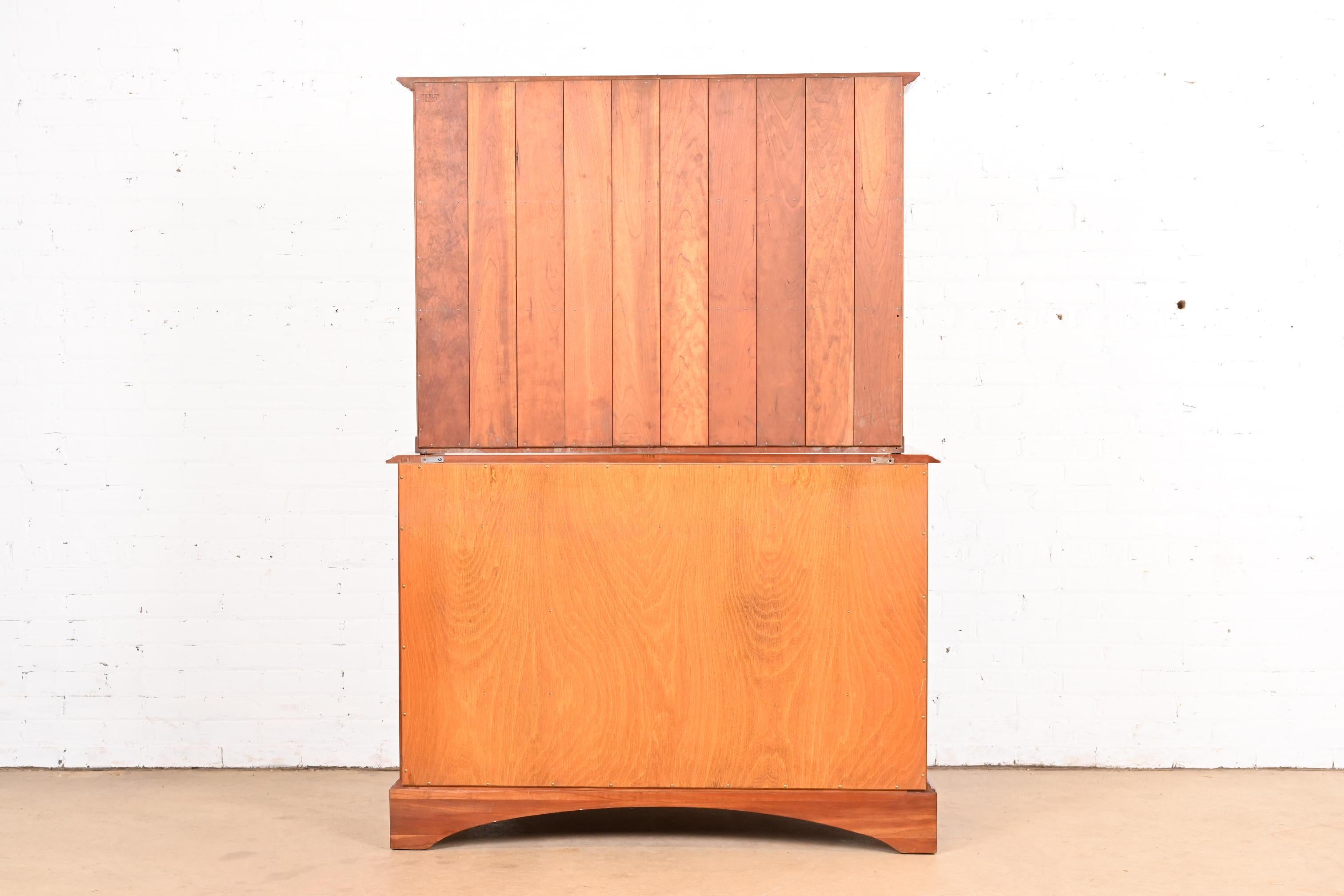 L. & J. G. Stickley Georgian Solid Cherry Wood Sideboard Buffet With Hutch Top 7