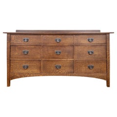 L. & J. G Stickley Mission Oak 9 Drawer Master Dresser