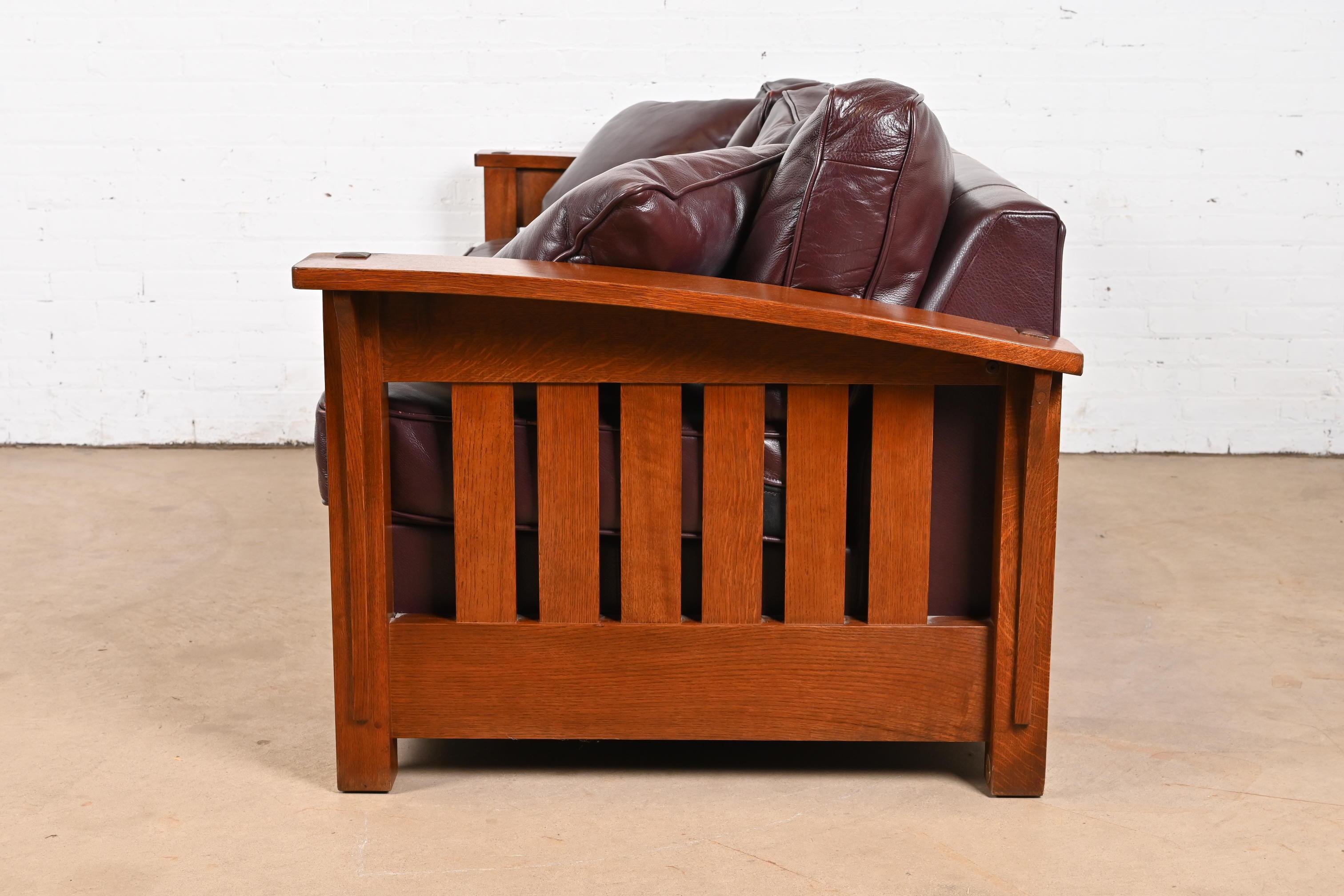 L. & J. G. Stickley Mission Oak Arts and Crafts Sleeper Sofa or Loveseat 4