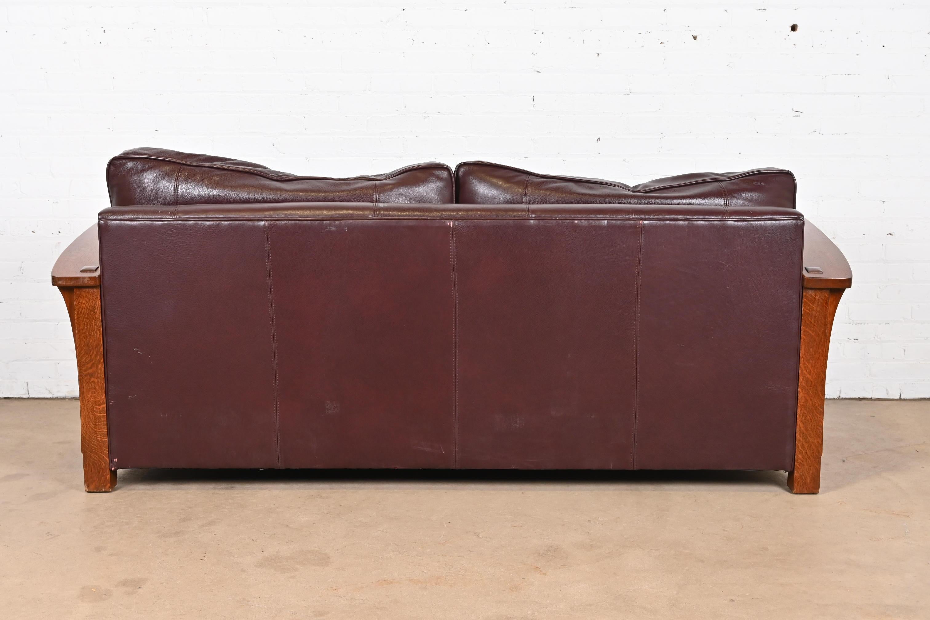L. & J. G. Stickley Mission Oak Arts and Crafts Sleeper Sofa or Loveseat 5