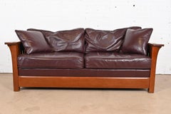 L. & J. G. Stickley Mission Oak Arts and Crafts Sleeper Sofa or Loveseat