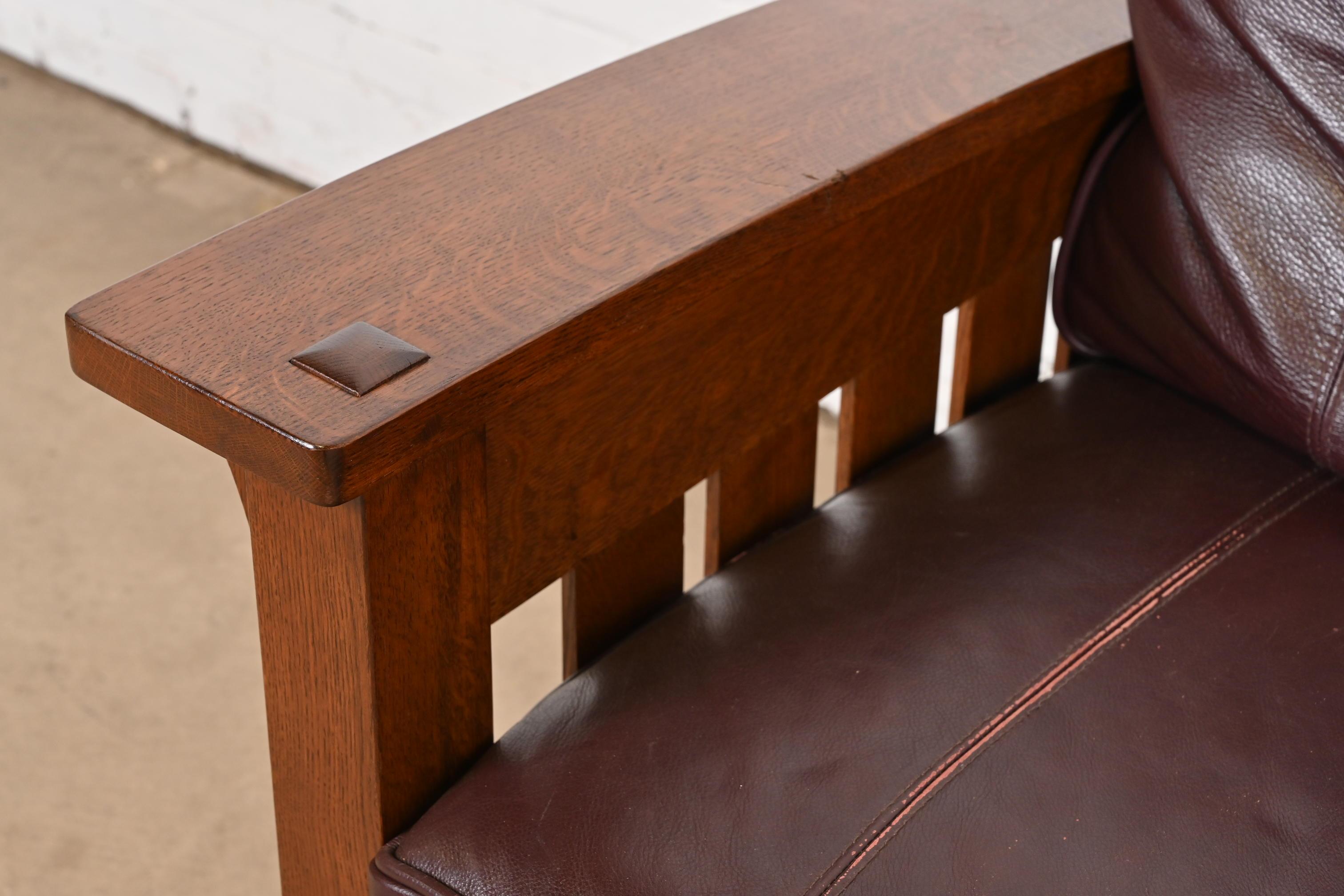 L. & J. G. Stickley Mission Oak Arts and Crafts Sleeper Sofa or Loveseat 3
