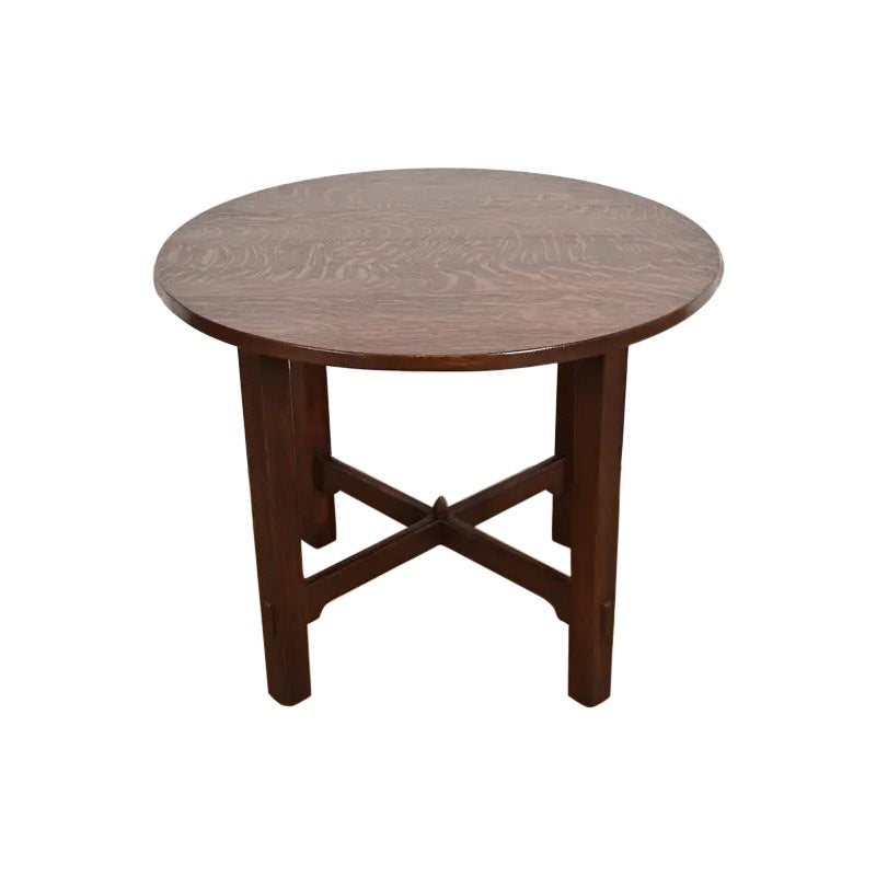 L. 
J. G. Stickley Mission Oak Arts 
Crafts Center Table, Newly Refinished