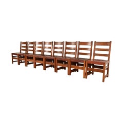 L. & J. G. Stickley Mission Oak Arts & Crafts Dining Chairs  Set of Eight