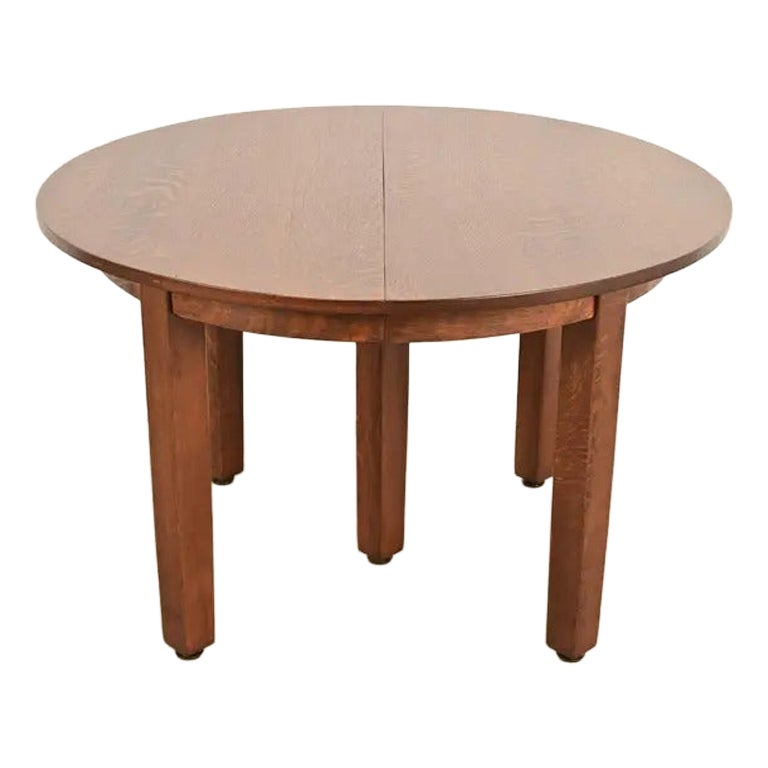 L. & J. G. Stickley Mission Oak Arts & Crafts Dining Table, Newly Refinished