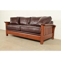 L. & J. G. Stickley Mission Oak Arts & Crafts Sofa